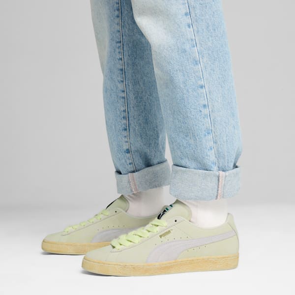 Suede Faded Sneakers Unisex, Cool Cucumber-Frosted Ivory, large-MEX