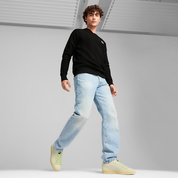 Suede Faded Sneakers Unisex, Cool Cucumber-Frosted Ivory, large-MEX