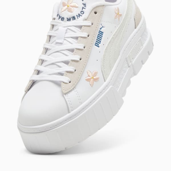 Mayze Embroidery Sneakers Women, PUMA White-Vapor Gray, large-ZAF