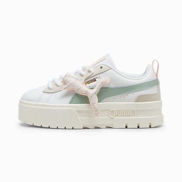 Tenis mujer Mayze Merry X-mas, PUMA White-Green Fog, large-MEX