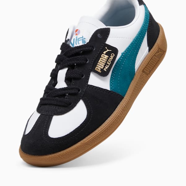 Palermo Downtown Sneakers Youth, PUMA White-Cold Green-PUMA Black, large-ZAF