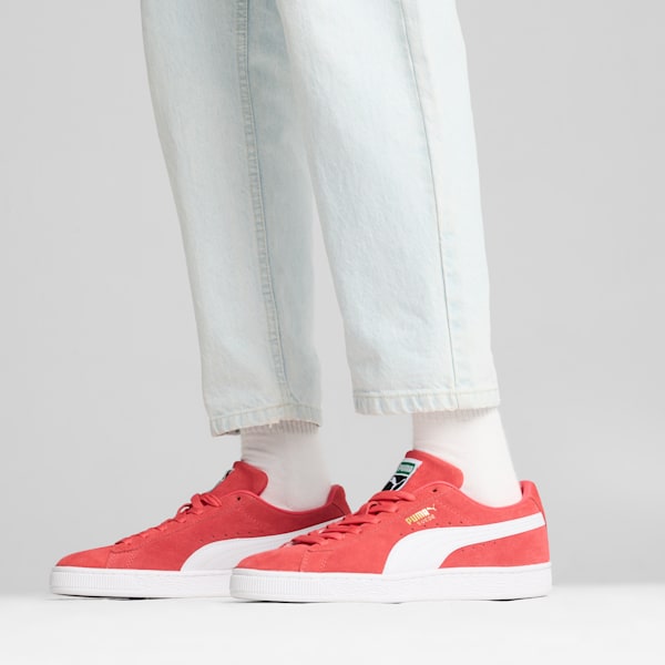 Suede Classic Sneakers Unisex, Tart Cherry-PUMA White, large-MEX