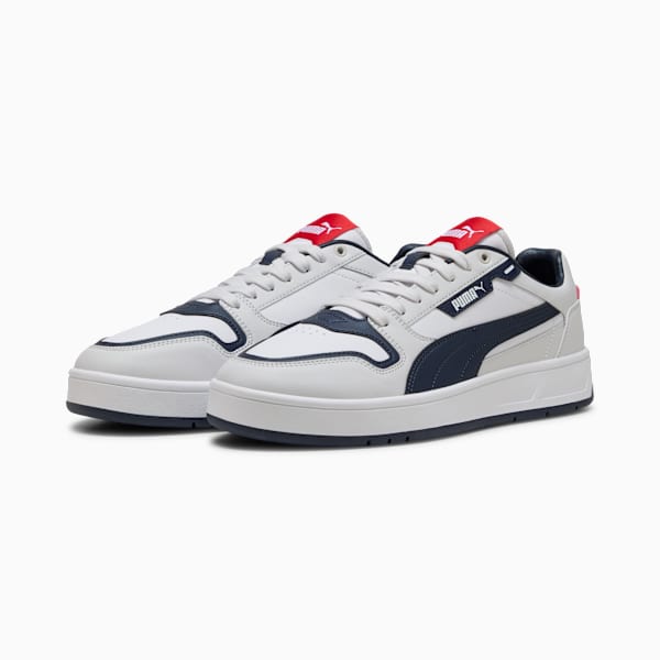 Court Classic Street Sneakers Unisex, PUMA White-PUMA Navy-Feather Gray, large-ZAF
