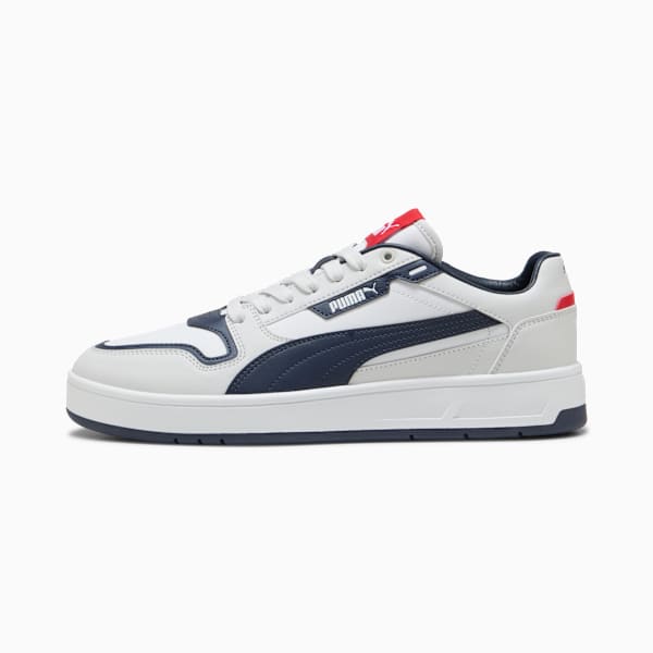 Court Classic Street Sneakers Unisex, PUMA White-PUMA Navy-Feather Gray, large-ZAF