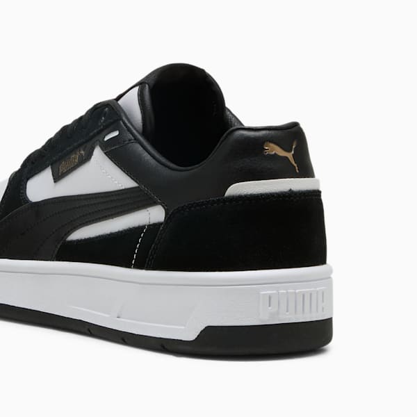 Court Classic Suede Sneakers Unisex, PUMA White-PUMA Black-PUMA Gold, large-ZAF