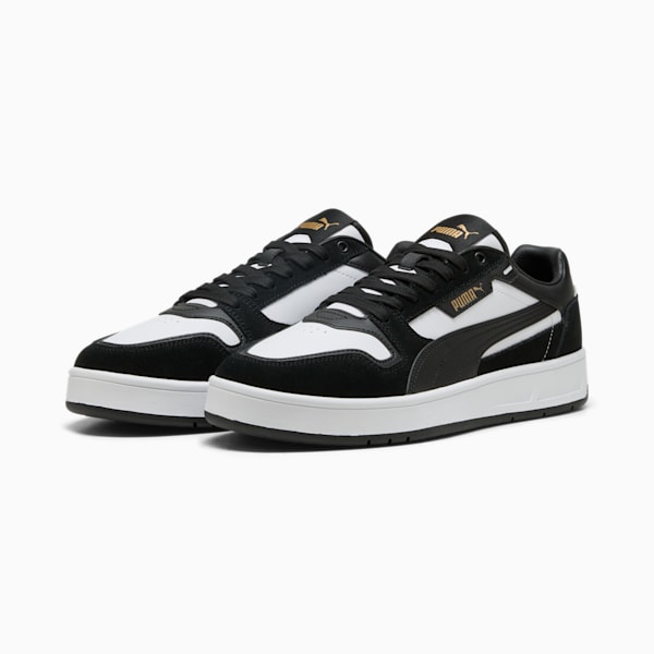 Court Classic Suede Sneakers Unisex, PUMA White-PUMA Black-PUMA Gold, large-ZAF
