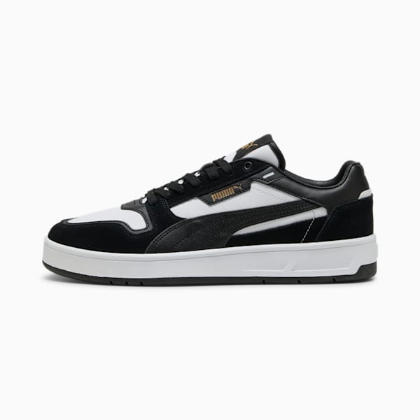 Court Classic Suede Sneakers Unisex, PUMA White-PUMA Black-PUMA Gold, large-ZAF