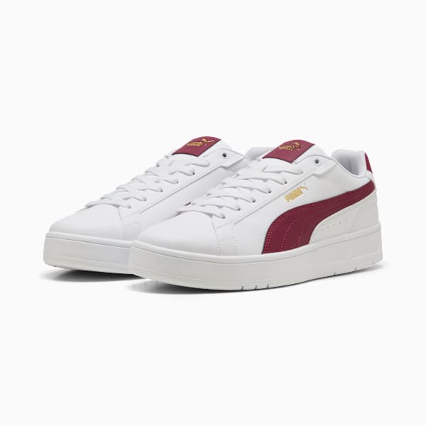 Court Classico Sneakers Unisex, PUMA White-Team Regal Red-PUMA Gold, large-ZAF