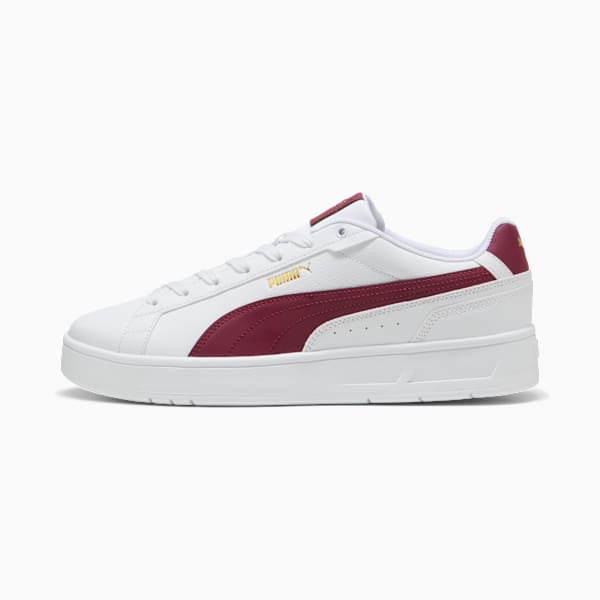Court Classico Sneakers Unisex, PUMA White-Team Regal Red-PUMA Gold, large-ZAF