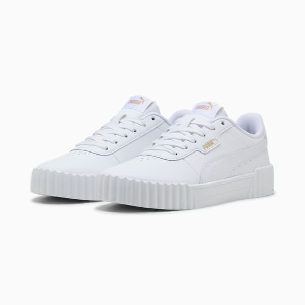 Carina 3.0 Sneakers Women, PUMA White-PUMA Gold, large-ZAF