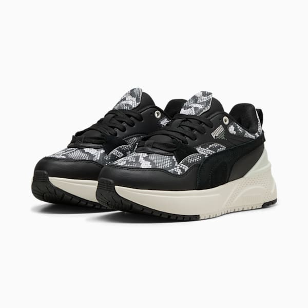 R78 Disrupt Snake Chic Sneakers Women, PUMA Black-PUMA White-Puma Aged Silver, large-ZAF
