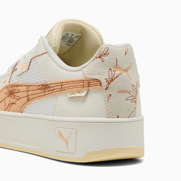 Carina Street Lux Crafted Flowers Sneakers Women, Warm White-Almost Apricot, large-MEX