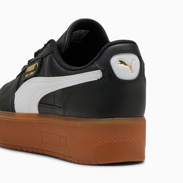 Palermo Elevata Leather Sneakers Women, PUMA Black-Gum, large-ZAF