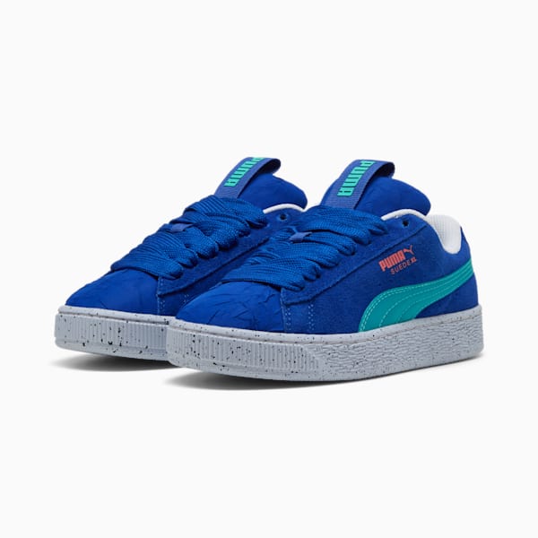 Suede XL Parachute Landing Sneakers Youth, Vivid Blue-Aquatic, large-ZAF