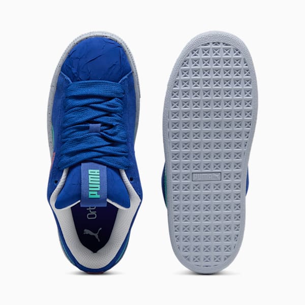 Suede XL Parachute Landing Sneakers Youth, Vivid Blue-Aquatic, large-ZAF