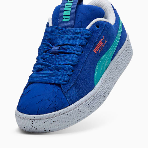 Suede XL Parachute Landing Sneakers Youth, Vivid Blue-Aquatic, large-ZAF