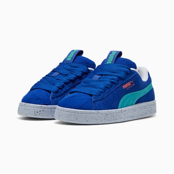 Suede XL Parachute Landing Sneakers Kids, Vivid Blue-Aquatic, large-ZAF