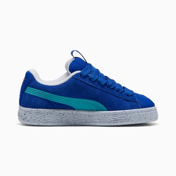 Suede XL Parachute Landing Sneakers Kids, Vivid Blue-Aquatic, large-ZAF