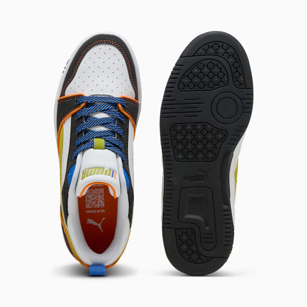 Puma Rebound V6 Lo Starblitz Sneakers Youth, PUMA White-Sea Kelp-Orange Glo, large-ZAF