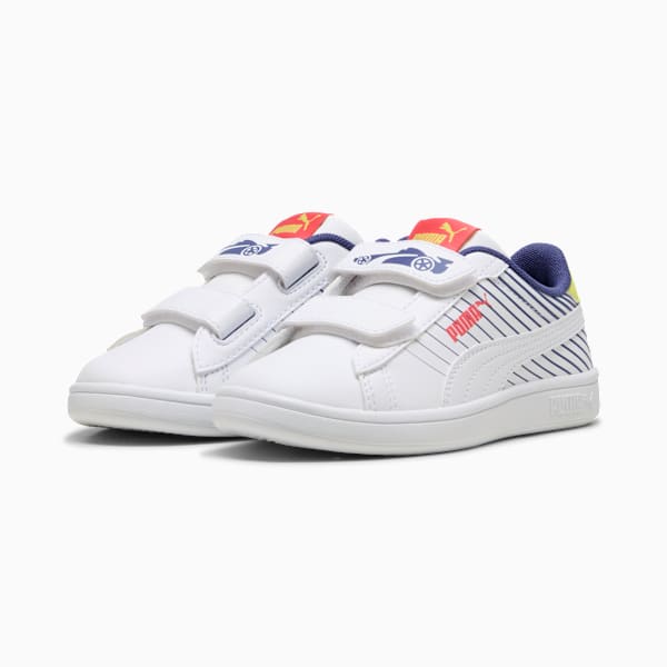 Smash 3.0 Poised 2 Race Sneakers Kids, PUMA White-Blue Crystal-Lemon Sherbert, large-ZAF
