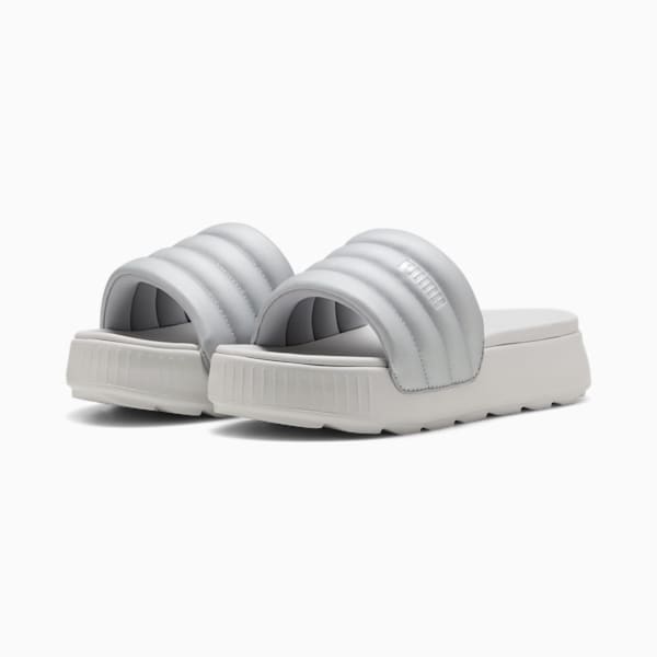 Sandalias Karmen Puffy Aqua Metallics para mujer, PUMA Silver-Feather Gray, large-MEX
