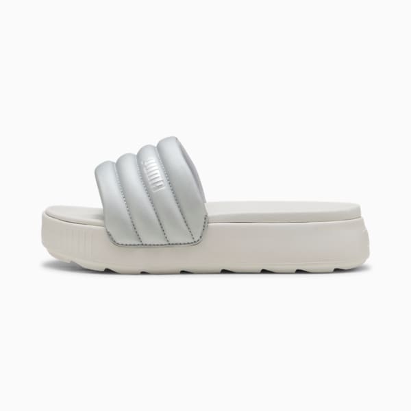 Sandalias Karmen Puffy Aqua Metallics para mujer, PUMA Silver-Feather Gray, large-MEX