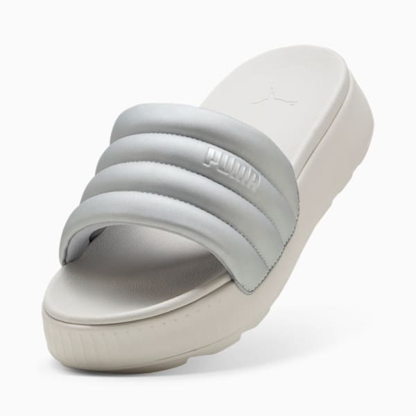 Sandalias Karmen Puffy Aqua Metallics para mujer, PUMA Silver-Feather Gray, large-MEX