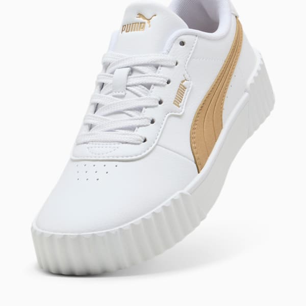 Tenis Carina 3.0 Aqua Metallics para mujer, PUMA White-Light Sand-PUMA Gold, large-MEX
