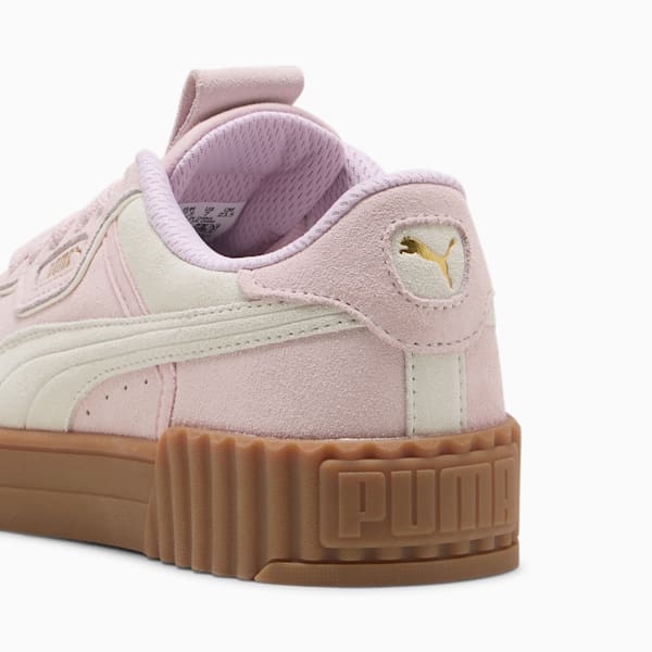Tenis Carina 3.0 Luxe Gamuza para mujer, Rose Mauve-Warm White-PUMA Gold, large-MEX