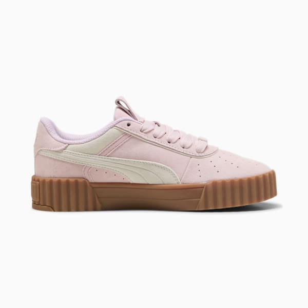 Tenis Carina 3.0 Luxe Gamuza para mujer, Rose Mauve-Warm White-PUMA Gold, large-MEX