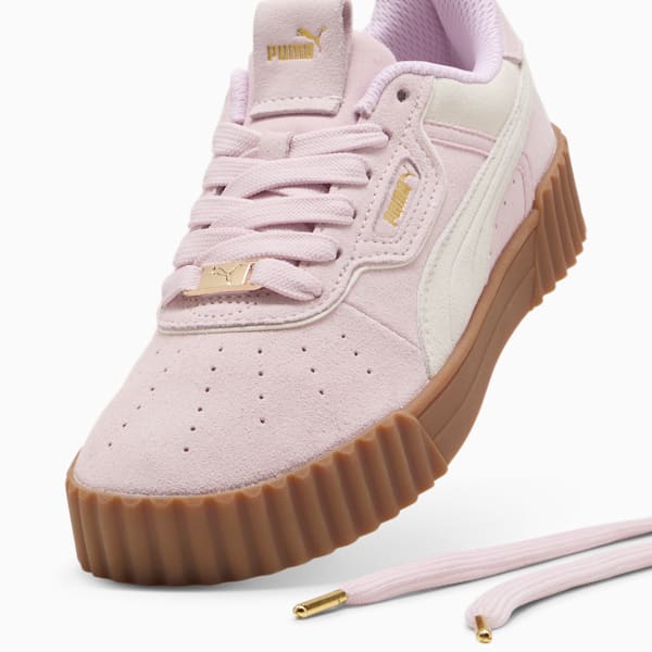 Tenis Carina 3.0 Luxe Gamuza para mujer, Rose Mauve-Warm White-PUMA Gold, large-MEX
