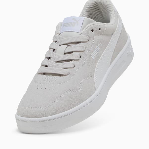 Court Lally Suede Sneakers Women, Glacial Gray-PUMA White, large-ZAF