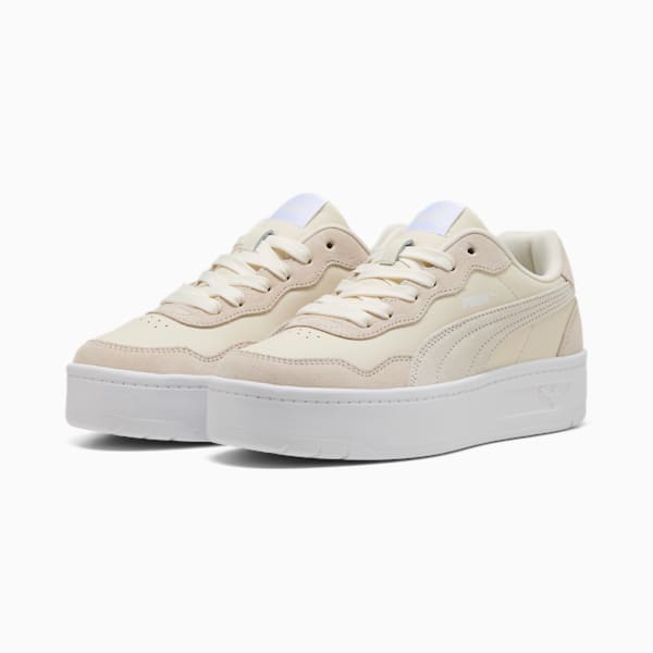 Court Lally Skye Suede Sneakers Women, Frosted Ivory-PUMA White, large-ZAF