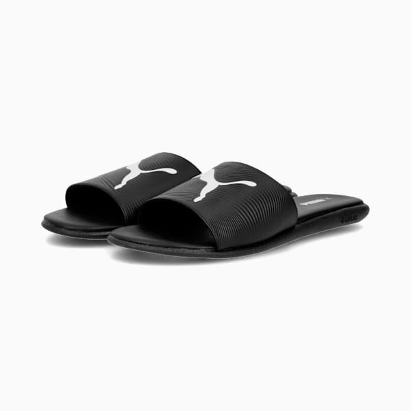 Sporty Embossed 2.0 Slides Men, PUMA Black-PUMA White, large-ZAF