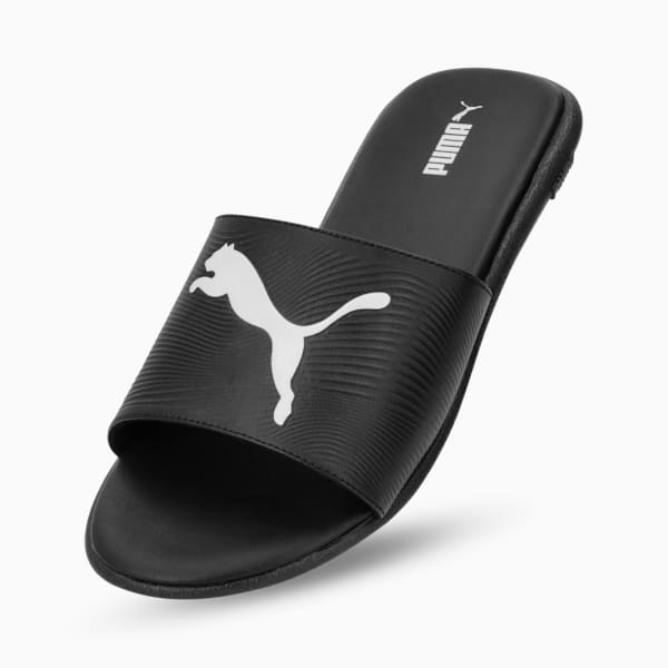 Sporty Embossed 2.0 Slides Men, PUMA Black-PUMA White, large-ZAF