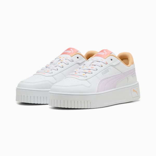 Carina Street Lacey Sneakers Youth, PUMA White-Lilac Frost-Almost Apricot, large-ZAF
