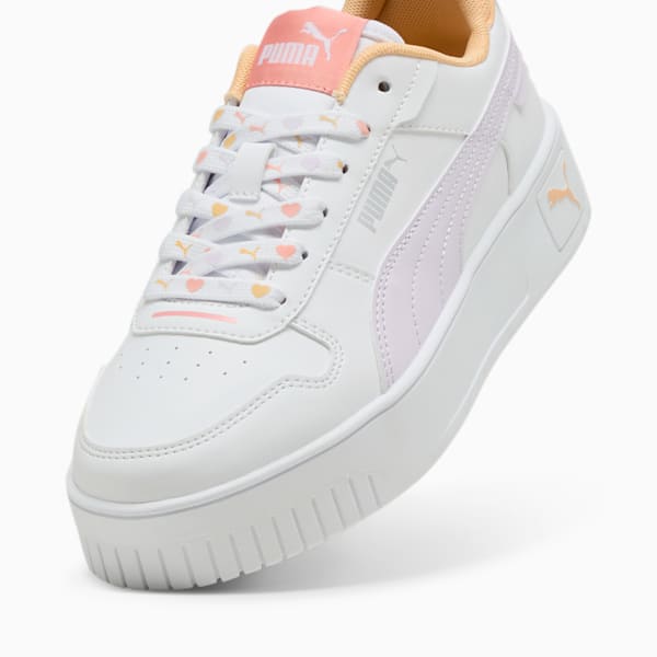 Carina Street Lacey Sneakers Youth, PUMA White-Lilac Frost-Almost Apricot, large-ZAF