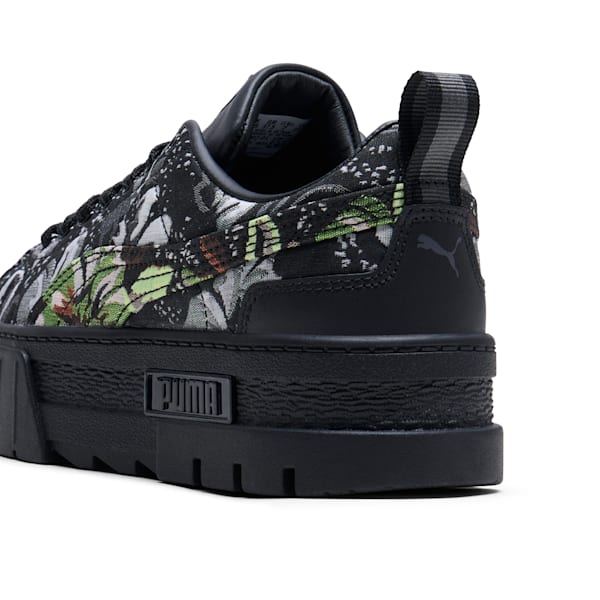 Zapatillas Mayze Dark Floral para mujer, PUMA Black-PUMA Silver-Smokey Gray, large-ARG