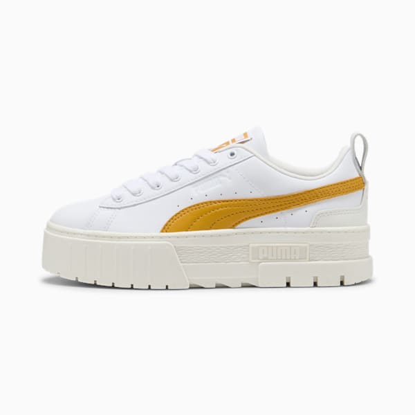 Mayze Lux Sneakers Women, PUMA White-Archive Gold, large-ZAF