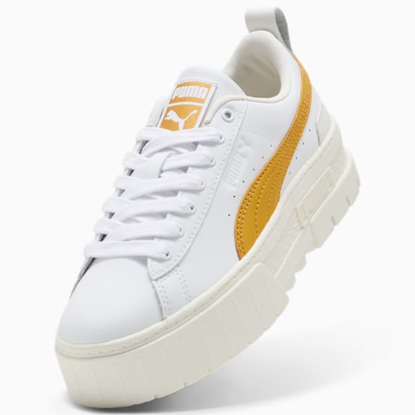 Mayze Lux Sneakers Women, PUMA White-Archive Gold, large-ZAF