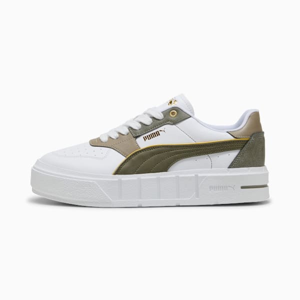 Zapatillas Cali Court Luxe para mujer, PUMA White-Loden Green, large-ARG