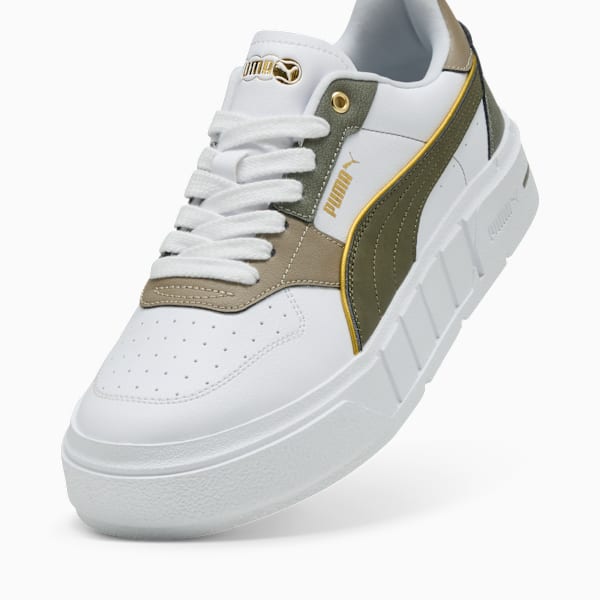 Zapatillas Cali Court Luxe para mujer, PUMA White-Loden Green, large-ARG