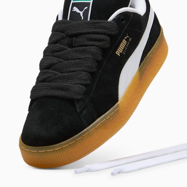 Suede XL Dark Risk Sneakers Unisex, PUMA Black-PUMA White, large-MEX