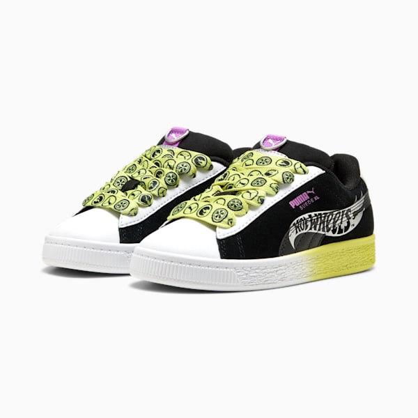 PUMA x HOT WHEELS™ Suede XL Sneakers Kids, PUMA Black-PUMA White-Lemon Sherbert, large-ZAF