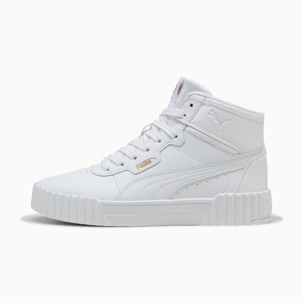 Zapatillas Carina 3.0 Mid para mujer, PUMA White-PUMA Gold, large-ARG