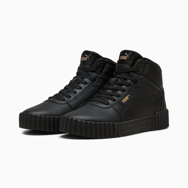 Carina 3.0 Mid Sneakers Women, PUMA Black-PUMA Gold, large-ZAF