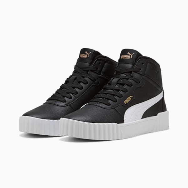 Zapatillas Carina 3.0 Mid para mujer, PUMA Black-PUMA White-PUMA Gold, large-ARG