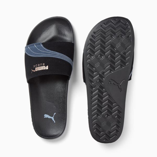 PUMA x DAVIDO Leadcat 2.0 Suede Slides Unisex, PUMA Black-Club Navy-Rose Gold, large-ZAF