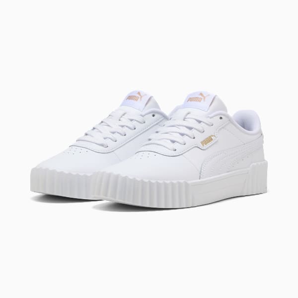 Carina 3.0 Sneakers Youth, PUMA White-PUMA Gold, large-ZAF