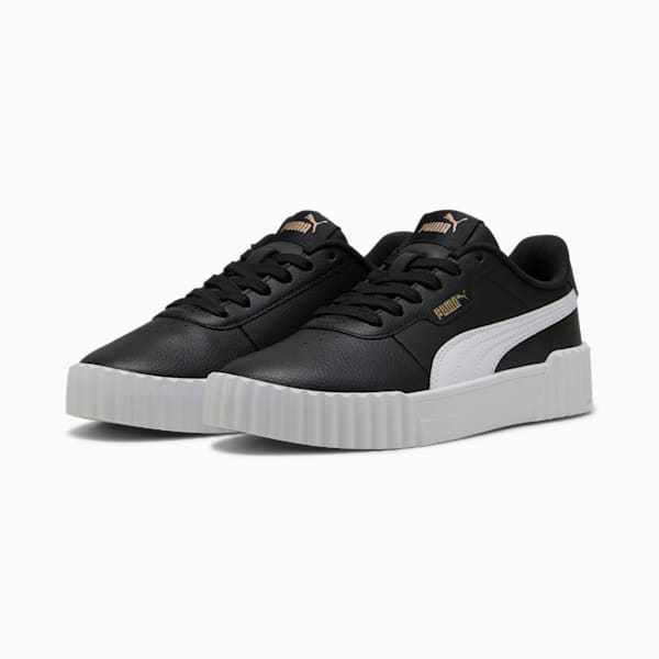 Carina 3.0 Sneakers Youth, PUMA Black-PUMA White-PUMA Gold, large-ZAF